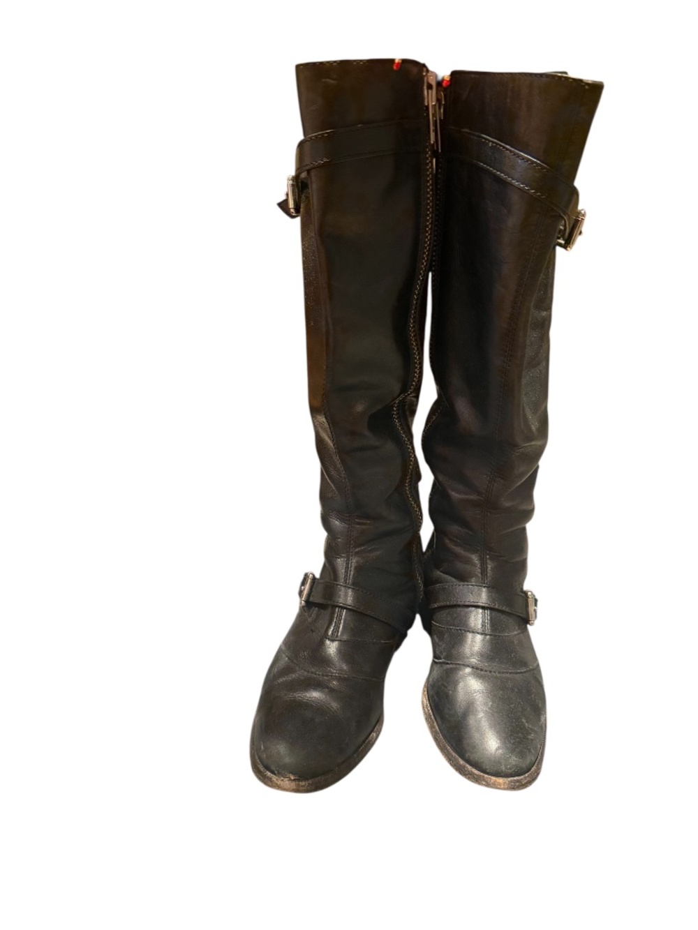 COACH black leather knee-high boots with buckle details - size 6 - Picture 8 of 11